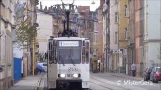 Führerstandsmitfahrt Geraer Straßenbahn  Linie 1 [upl. by Gala]