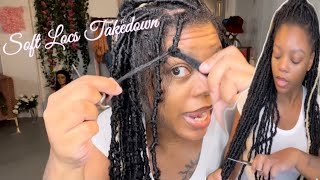 How To Take Down Soft Locs  Easy Guided Tutorial  No damage [upl. by Aynad798]