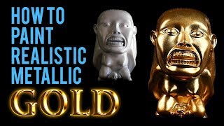 How to Paint Realistic Metallic Gold [upl. by Lectra628]