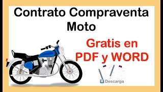 Contrato Compraventa Moto Gratis en PDF o WORD [upl. by Amor]