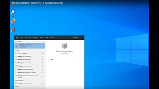 Configure RAID in Windows 10 Storage Spaces [upl. by Croydon759]