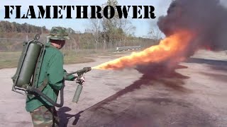 Flame Thrower Demonstration  WWII amp Vietnam models [upl. by Sirahs]