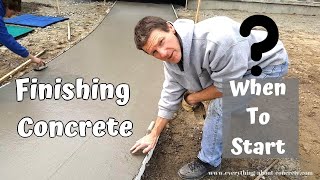 When To Start Finishing Concrete After The Pour [upl. by Antin84]