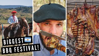 BIGGEST BBQ GRILL IN ARGENTINA 🇦🇷  Epic Argentine Asado Festival in Patagonia [upl. by Merill478]