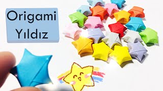 Kağıttan Küçük Yıldız Yapımı  Origami Lucky Star Tutorial How to make star [upl. by Nnayd]