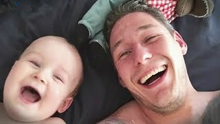 Funny Babies Laughing Hysterically At Dads Compilation  CUTE [upl. by Yeznil]