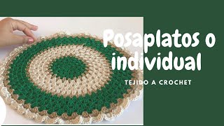 Crochet Tutorial Mantel individuales navideños tejido a crochet punto granny espigo [upl. by Bone]