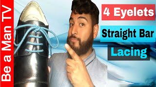 How to Lace Dress Shoe 4 Eyelets [upl. by Pacifa]