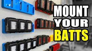 Power Tool Battery Holders for Your Shop or Truck by 48Tools  Grab and Go Batteries [upl. by Emirak93]