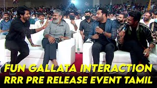 SK  Jr NTR  Ram Charan 🤣🤣 Sema fun galatta interaction  Chennai RRR Pre Release Event Tamil [upl. by Giwdul]