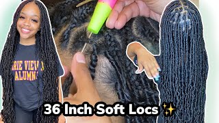 Soft Locs Tutorial NO KNOT METHOD Step By Step  36 inches long [upl. by Sissie14]