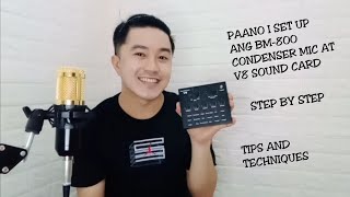 HOW TO SET UP BM800 CONDENSER MIC AND V8 SOUND CARD STEP BY STEP [upl. by Anesor]