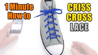 Criss Cross Lacing oneminute howto – Professor Shoelace [upl. by Aemat]