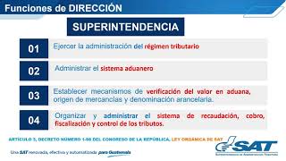 Principales funciones y atribuciones de la SAT [upl. by Branca]