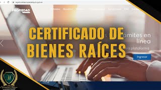 CÓMO SACAR UN CERTIFICADO DE BIENES RAÍCES 2021  En el Registro de la Propiedad [upl. by Yelknirb]