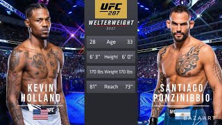 KEVIN HOLLAND VS SANTIAGO PONZINIBBIO FULL FIGHT UFC 287 [upl. by Jasmina]