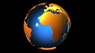 World Globe 3D Animation  Alpha  Loop [upl. by Beaner]