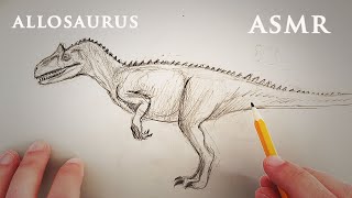 ASMR 1 Hour Dinosaur Drawing  Allosaurus [upl. by Phelgen409]