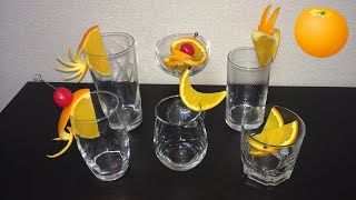 Very simple cocktail decoration orange edition ／ 超簡単♪ カクテル・デコレーションオレンジ編 [upl. by Naimad]