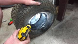 How to Install tube in lawn mower tire [upl. by Buchanan]