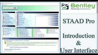 STAAd Pro Tutorial For Beginners Eposide 1 Introduction [upl. by Nylidam]