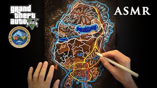 ASMR GTA 5 Blaine County Map Drawing  Grand Theft Auto V [upl. by Adrial973]