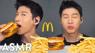 ASMR MCDONALDS DOUBLE QUARTER POUNDER MEAL No Talking Soft Eating Sounds  Zach Choi ASMR [upl. by Nyrehtac133]