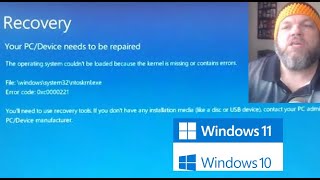 FIX 0xc0000221 Error Code RECOVERY Your PCDevice Needs to be Repaired Operating System Blue Screen [upl. by Alyks]