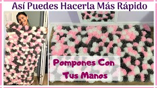 ALFOMBRA DE POMPONES De Lana  Hecha Con Las Manos [upl. by Allyce206]