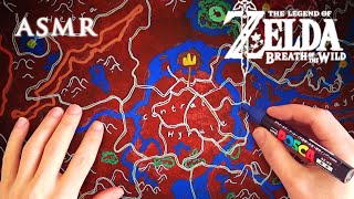 ASMR 2hr Zelda Breath Of The Wild  Hyrule Map Drawing [upl. by Lowry]