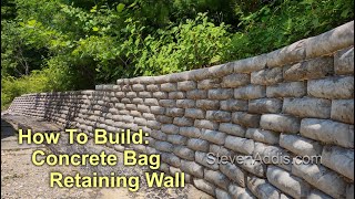 Concrete Bag Retaining Wall  How I Built  Steve Addis [upl. by Hickey303]