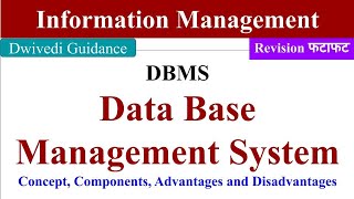 Database Management System DBMS Component of Database System Concept advantages information [upl. by Htepsle526]