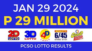 Lotto Result January 29 2024 9pm PCSO [upl. by Enicar371]