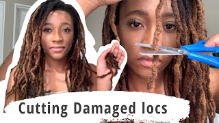 Cutting and repairing damaged locs I Loc repair I Thinning Locs I Crochet Method I Miss Kobeli [upl. by Peacock]