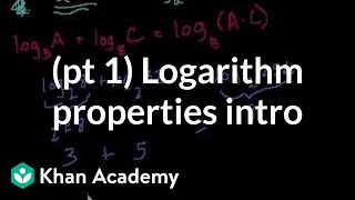 Introduction to logarithm properties  Logarithms  Algebra II  Khan Academy [upl. by Cicely]