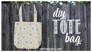 DIY Tote Bag  Beginner Sewing Tutorial  Whitney Sews [upl. by Ehtiaf]