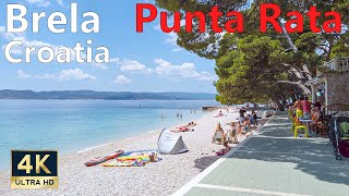 Brela Makarska Riviera Croatia 🇭🇷 4K Punta Rata and Symbol of Brela Walking Tour [upl. by Foote643]