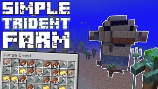 Minecraft Simple TRIDENT FARM 116 Tutorial Very FAST [upl. by Monk11]