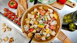 Bester Sommersalat aus der Toskana 🍅 Italienischer Brotsalat  Panzanella [upl. by Schuman]