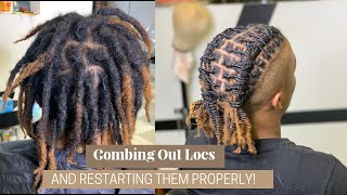 Combing Out Locs And Restarting Them  GRACE THE STYLIST [upl. by Inilam162]