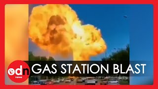 Massive Explosion at Gas Station in Russia Releases Huge Mushroom Cloud [upl. by Tiossem]