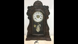 Antique Original ANSONIA Cottage with Bell Alarm Mantel Clock  Item 1473  Adelaide Clocks [upl. by Tomkins506]