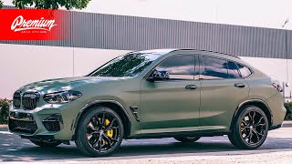 BMW X4 M Competition Wrap Transformation  Avery Matte Olive Green HOW TO [upl. by Tamarah466]