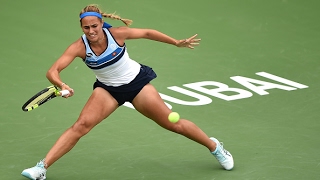 2017 Dubai Duty Free Tennis Championships First Round  Monica Puig vs Shvedova  WTA Highlights [upl. by Ennaylime]