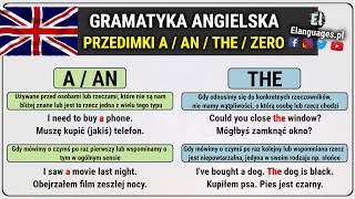 Przedimki A AN THE ZERO Angielski określone i nieokreślone  Articles in English [upl. by Xer509]