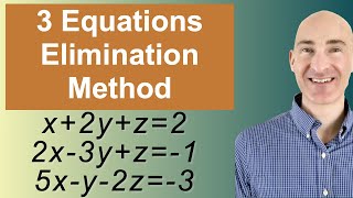 Solving Systems of 3 Equations Elimination [upl. by Nonnag]