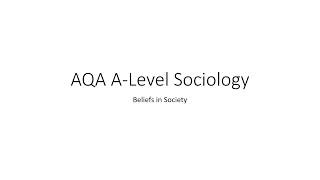 AQA ALevel Sociology Beliefs in Society revision [upl. by Milas759]