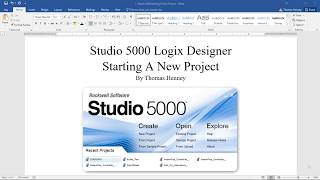 1 Starting A New Studio 5000 Logix Designer Project [upl. by Marozas]