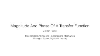 Magnitude And Phase Of A Transfer Function [upl. by Aynos]