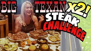 Woman Destroys World Famous Steak Challenge TIMES 2 Miki Sudo Doubles 72 Oz Big Texan Challenge [upl. by Attah]